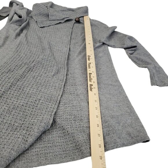 Soft Surroundings Miranda Wrap Cardigan Sweater Small Gray Wool Blend Envelope - Picture 10 of 10